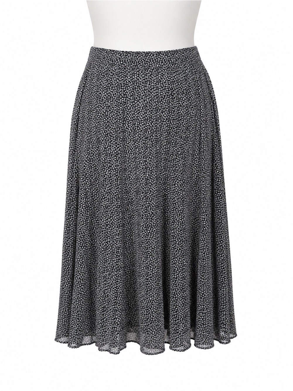 Size XL Pepper & Zoe Women’s Black White Animal Print Midi Skirt‎